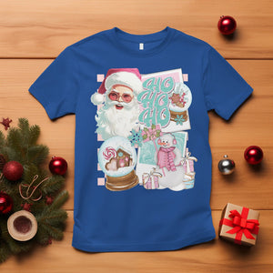 Christmas T Shirt Vintage Pink Santa Claus Ho Ho Ho TS09 Royal Blue Printyourwear