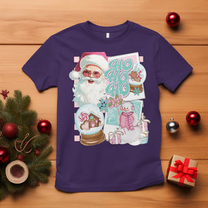 Christmas T Shirt Vintage Pink Santa Claus Ho Ho Ho TS09 Purple Printyourwear