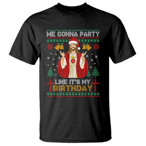 Christmas T Shirt We Gonna Party Like It's My Birthday Jesus TS09 Black Printyourwear