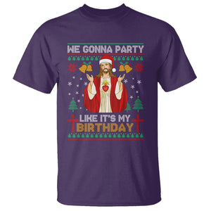 Christmas T Shirt We Gonna Party Like It's My Birthday Jesus TS09 Purple Printyourwear