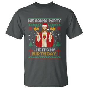 Christmas T Shirt We Gonna Party Like It's My Birthday Jesus TS09 Dark Heather Printyourwear