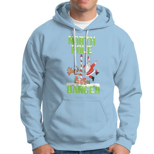 Christmas Hoodie North Pole Dancer Reindeer Santa Ugly Xmas TS09 Light Blue Printyourwear