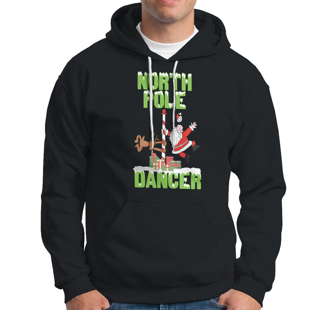 Christmas Hoodie North Pole Dancer Reindeer Santa Ugly Xmas TS09 Black Printyourwear