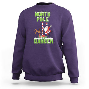 Christmas Sweatshirt North Pole Dancer Reindeer Santa Ugly Xmas TS09 Purple Printyourwear