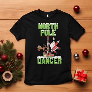 Christmas T Shirt North Pole Dancer Reindeer Santa Ugly Xmas TS09 Black Printyourwear