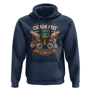 Cicada Fest 2024 Hoodie Broods XIII & XIX 221 Year Reunion Tour TS09 Navy Print Your Wear