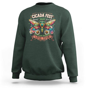 Cicada Fest 2024 Sweatshirt Broods XIII & XIX 221 Year Reunion Tour TS09 Dark Forest Green Print Your Wear