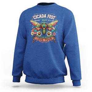 Cicada Fest 2024 Sweatshirt Broods XIII & XIX 221 Year Reunion Tour TS09 Royal Blue Print Your Wear