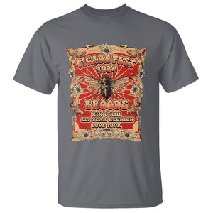 Cicada Fest 2024 T Shirt Broods XIII & XIX 221 Year Reunion Tour TS09 Charcoal Print Your Wear