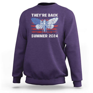 Cicada Invasion U.S Tour They're Back Summer 2024 Sweatshirt TS09 Purple Print Your Wear