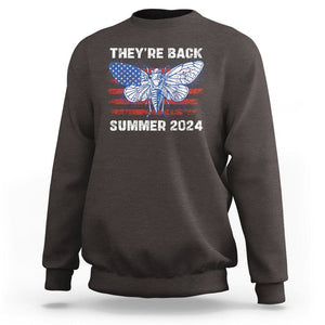 Cicada Invasion U.S Tour They're Back Summer 2024 Sweatshirt TS09 Dark Chocolate Print Your Wear