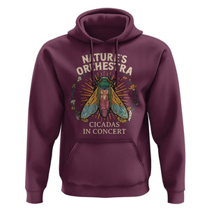 Cicada Lover Hoodie Nature's Orchestra Cicadas Concert TS09 Maroon Print Your Wear