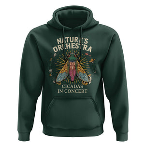 Cicada Lover Hoodie Nature's Orchestra Cicadas Concert TS09 Dark Forest Green Print Your Wear