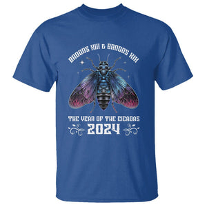 Cicada Lover T Shirt Broods XIII & XIX The Year Of The Cicadas 2024 TS09 Royal Blue Print Your Wear