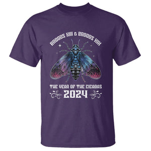 Cicada Lover T Shirt Broods XIII & XIX The Year Of The Cicadas 2024 TS09 Purple Print Your Wear