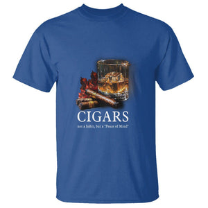 Cigar Lover T Shirt Not A Habit But A Peace of Mind TS09 Royal Blue Print Your Wear