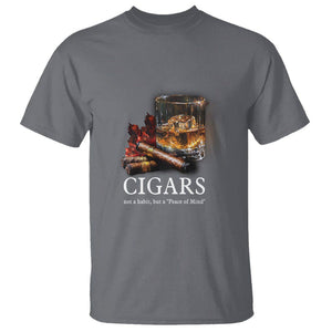 Cigar Lover T Shirt Not A Habit But A Peace of Mind TS09 Charcoal Print Your Wear