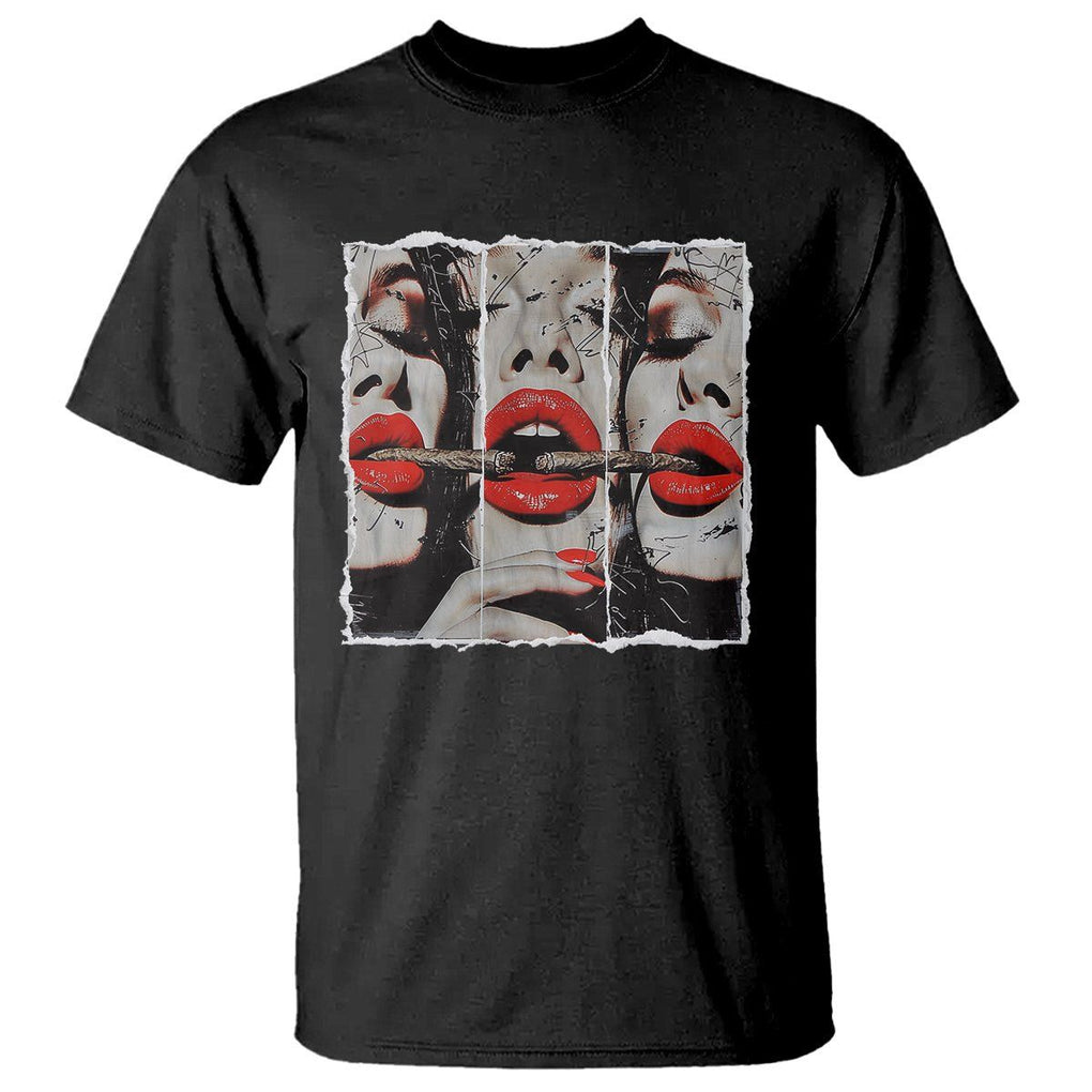 Cigar Lover T Shirt Roll It Lick It Smoke It Pretty Lady Smoking Smoker TS09 Black Print Your Wear