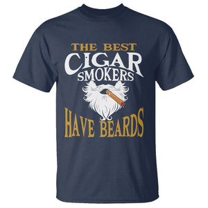 Cigar Lover T Shirt The Best Cigar Smokers Have Beards TS09 Navy Print Your Wear