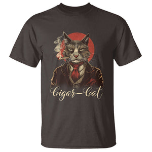 Cigar Smoker Cat Lover Cigarcat T Shirt TS09 Dark Chocolate Print Your Wear