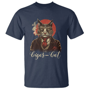 Cigar Smoker Cat Lover Cigarcat T Shirt TS09 Navy Print Your Wear