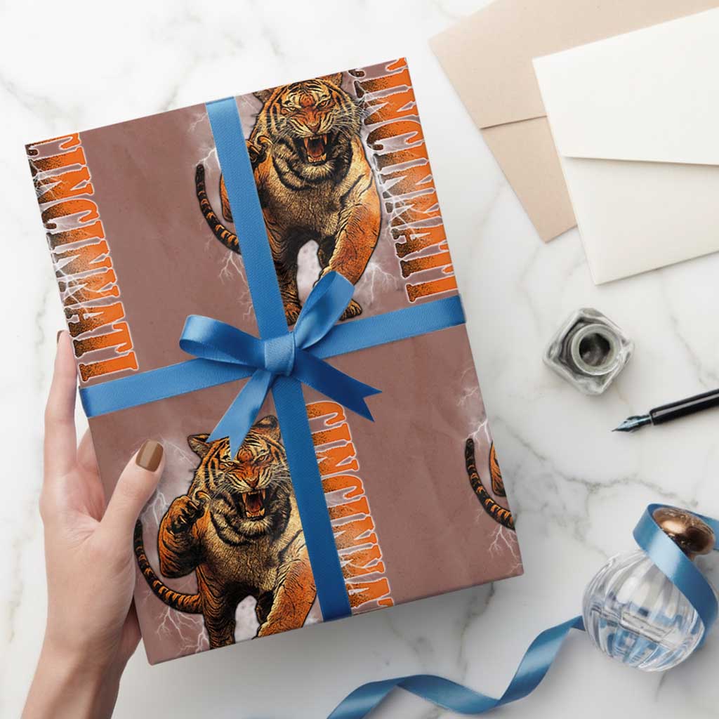 BFT Game Day Wrapping Paper Roll Bootleg Vintage TS10 Mocha Print Your Wear
