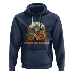 Cinco De Mayo Cat Lover Hoodie Cute Mexican Cat Mariachi Cinco De Meow TS09 Navy Printyourwear