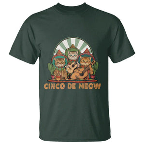 Cinco De Mayo Cat Lover T Shirt Cute Mexican Cat Mariachi Cinco De Meow TS09 Dark Forest Green Printyourwear