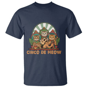 Cinco De Mayo Cat Lover T Shirt Cute Mexican Cat Mariachi Cinco De Meow TS09 Navy Printyourwear