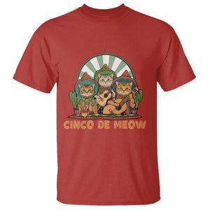 Cinco De Mayo Cat Lover T Shirt Cute Mexican Cat Mariachi Cinco De Meow TS09 Red Printyourwear