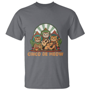 Cinco De Mayo Cat Lover T Shirt Cute Mexican Cat Mariachi Cinco De Meow TS09 Charcoal Printyourwear