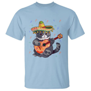 Cinco De Mayo Cat T Shirt Playing Huichoi Cute Sombrero Hat TS11 Light Blue Print Your Wear