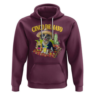 Cinco De Mayo Dog Lover Hoodie Funny Cool Dog Mexican Sombrero Drinking Tequila TS09 Maroon Printyourwear