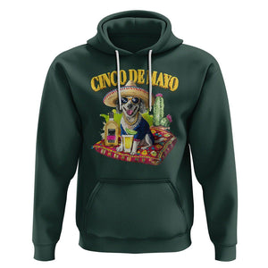 Cinco De Mayo Dog Lover Hoodie Funny Cool Dog Mexican Sombrero Drinking Tequila TS09 Dark Forest Green Printyourwear