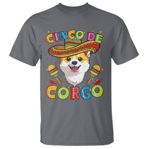 Cinco De Mayo Dog Lover T Shirt Corgo Corgi Mexican Sombrero Maracas TS09 Charcoal Printyourwear