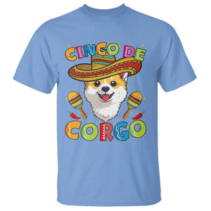 Cinco De Mayo Dog Lover T Shirt Corgo Corgi Mexican Sombrero Maracas TS09 Carolina Blue Printyourwear