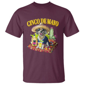 Cinco De Mayo Dog Lover T Shirt Funny Cool Dog Mexican Sombrero Drinking Tequila TS09 Maroon Printyourwear