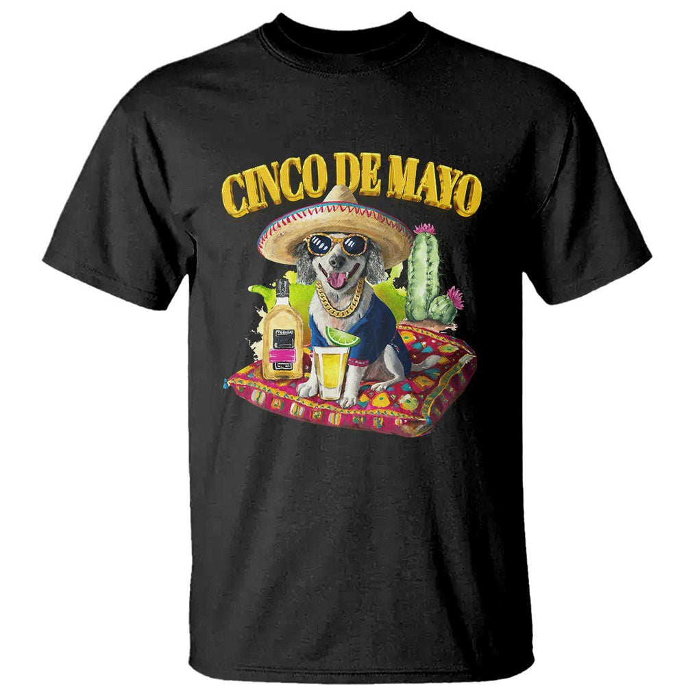 Cinco De Mayo Dog Lover T Shirt Funny Cool Dog Mexican Sombrero Drinking Tequila TS09 Black Printyourwear