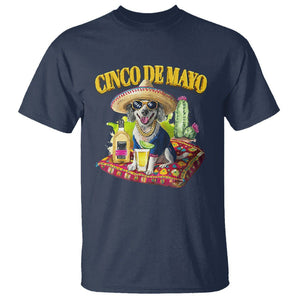 Cinco De Mayo Dog Lover T Shirt Funny Cool Dog Mexican Sombrero Drinking Tequila TS09 Navy Printyourwear