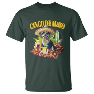 Cinco De Mayo Dog Lover T Shirt Funny Cool Dog Mexican Sombrero Drinking Tequila TS09 Dark Forest Green Printyourwear