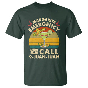 Cinco De Mayo Drinking T Shirt Margarita Emergency Call 9 Juan Juan TS09 Dark Forest Green Printyourwear