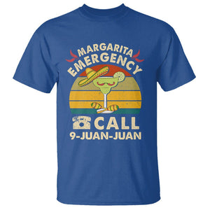 Cinco De Mayo Drinking T Shirt Margarita Emergency Call 9 Juan Juan TS09 Royal Blue Printyourwear