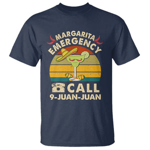 Cinco De Mayo Drinking T Shirt Margarita Emergency Call 9 Juan Juan TS09 Navy Printyourwear