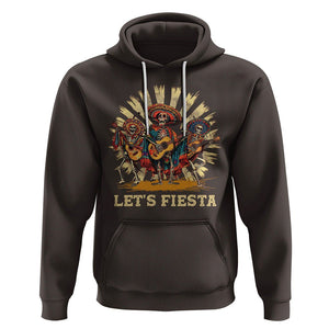 Cinco De Mayo Hoodie Let's Fiesta Skeleton Dancing Mexican Party TS09 Dark Chocolate Printyourwear