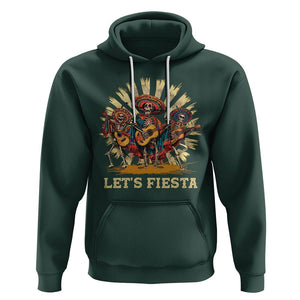 Cinco De Mayo Hoodie Let's Fiesta Skeleton Dancing Mexican Party TS09 Dark Forest Green Printyourwear