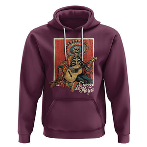 Cinco De Mayo Hoodie Mariachi Skeleton Playing Guitar Mexican Party TS09 Maroon Printyourwear