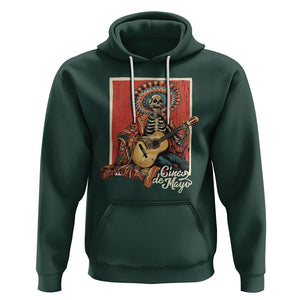 Cinco De Mayo Hoodie Mariachi Skeleton Playing Guitar Mexican Party TS09 Dark Forest Green Printyourwear