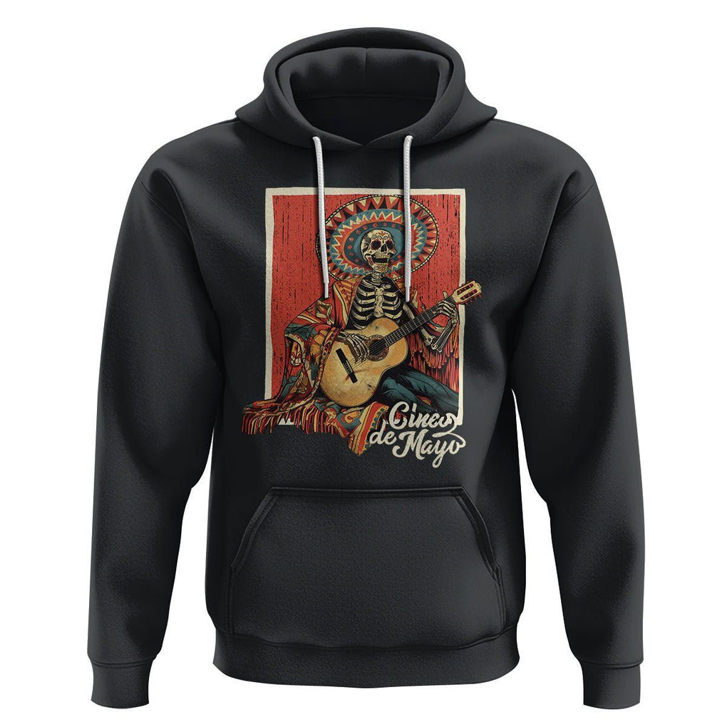 Cinco De Mayo Hoodie Mariachi Skeleton Playing Guitar Mexican Party TS09 Black Printyourwear