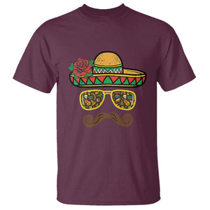 Cinco De Mayo T Shirt Funny Sombrero Face Fiesta Party Mexico Costume TS11 Maroon Print Your Wear