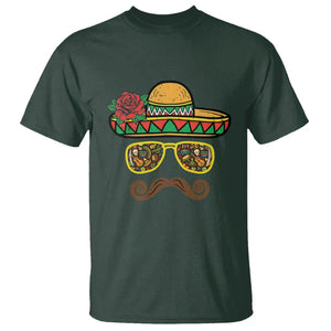 Cinco De Mayo T Shirt Funny Sombrero Face Fiesta Party Mexico Costume TS11 Dark Forest Green Print Your Wear